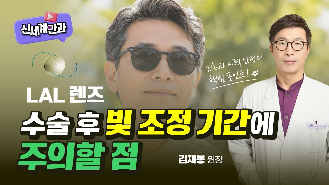광주안과 LAL 렌즈, 수술 후 빛 조정 기간에 주의할 점은?